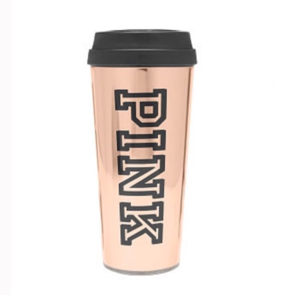 VS Pink rose gold water bottle coffee cup